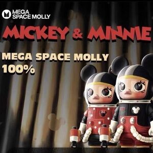 AUTHENTIC POP MART Mega Space Molly 100% Mickey & Minnie